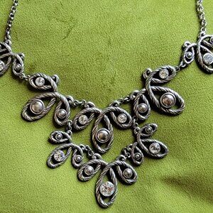 Retired Brighton McKinney Swirl Crystal Reversible Necklace
